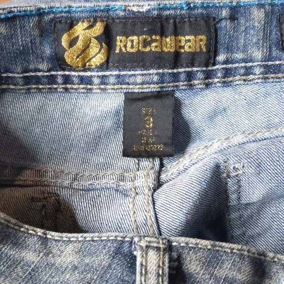 2000’s Y2K Hip Hop Rokawear Vintage inspo Acid Wash Zipper Ripped Denim Jeans - Picture 11 of 11